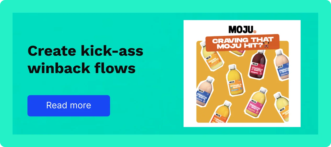 Create kick-ass winback flows. Read more