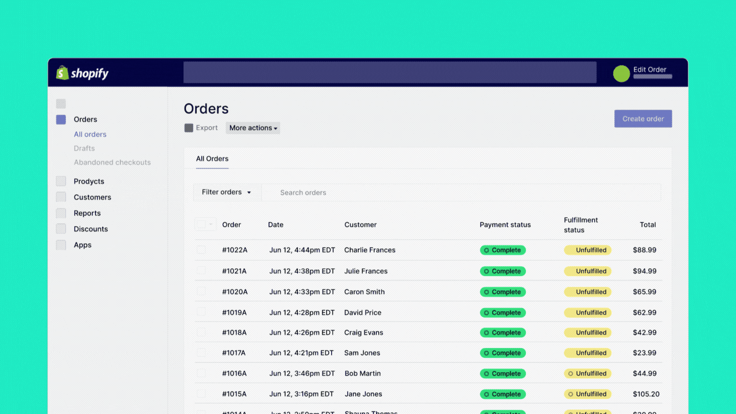 Shopify orders feeding Relo's predictions