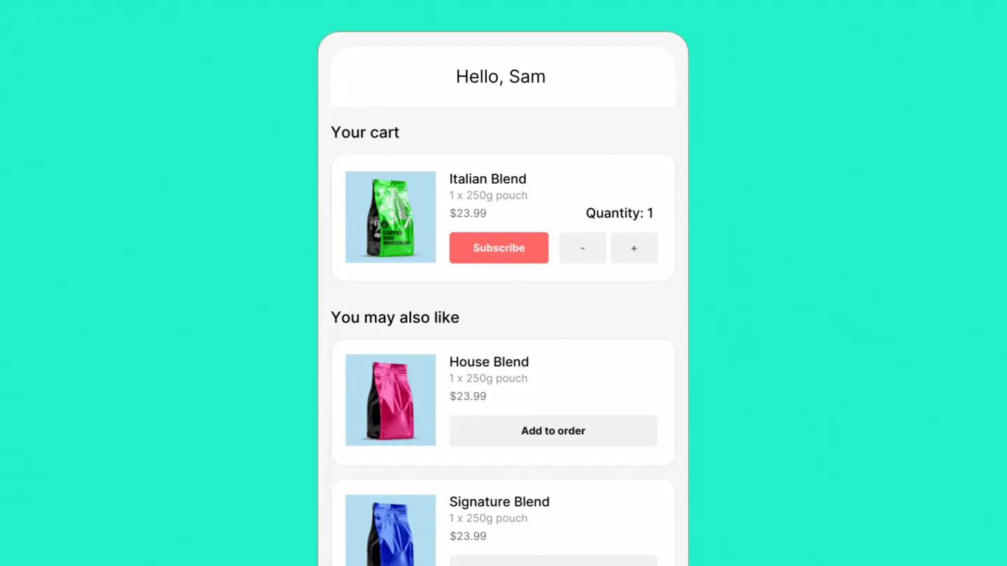 A personalized Magic Cart for a returning customer