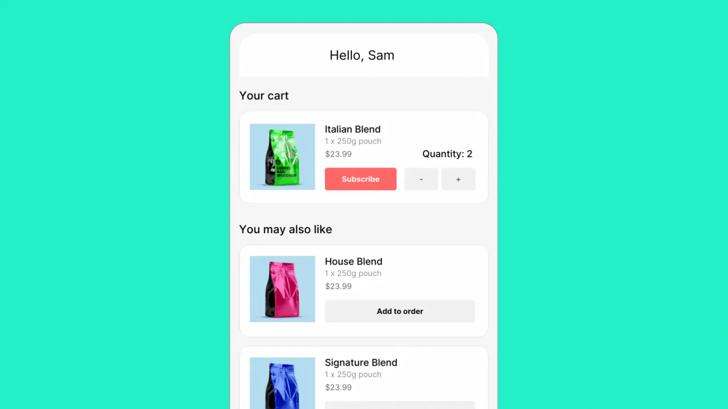 A personalized Magic Cart for a returning customer